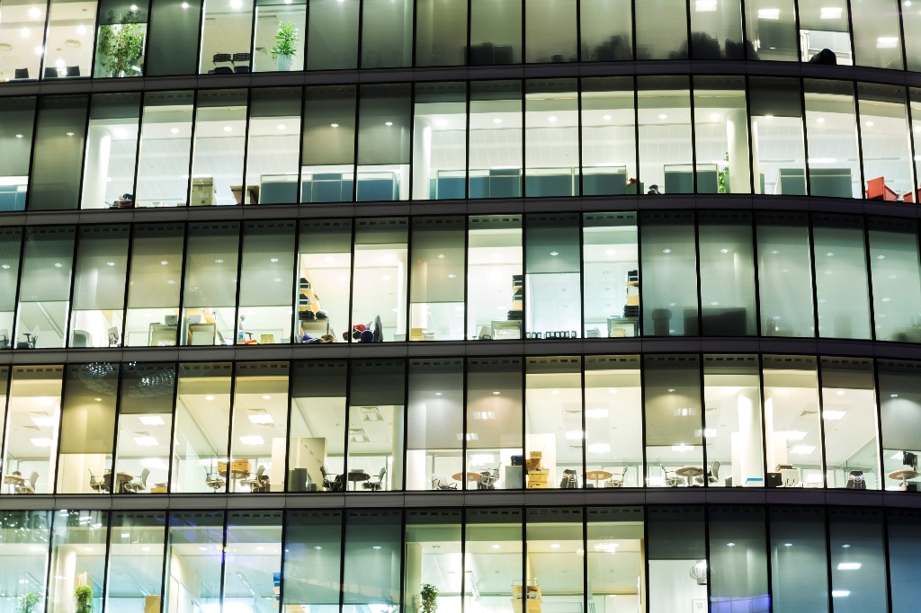 windows to a large office