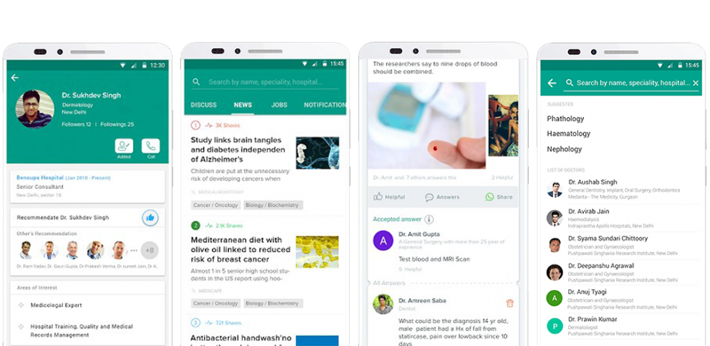 Screenshot of Curofy app