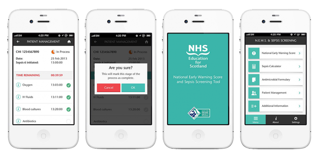 Screenshot of Sepsis app
